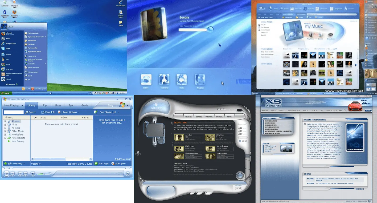 Uno screenshot di Windows Longhorn, un precursore dell'estetica Frutiger Aero