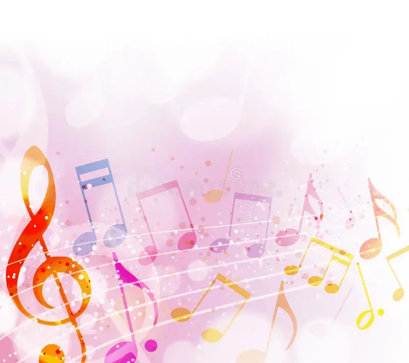 Ejemplo de diseño Musica Metro centrado en elementos musicales suaves y colores pastel