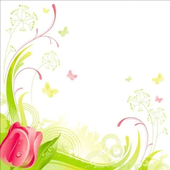 Ejemplo de diseño Vectorgarden que muestra patrones abstractos minimalistas de florituras, flores y auroras
